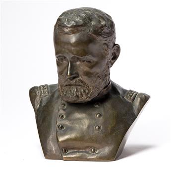 (PRESIDENTS.) Karl Gerhardt. Memorial bust of Ulysses S. Grant in military uniform.